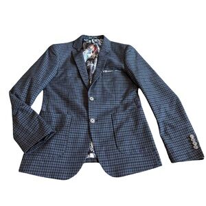 Paisley & Gray Plaid Check Blazer Jacket Sport Coat Button-Down Floral Ining 36R